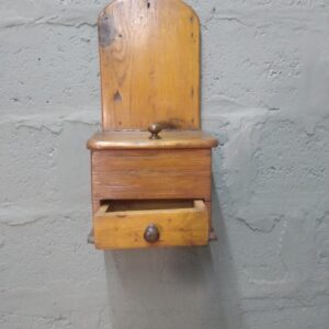 Small Solid-Wood Wall Cabinet with Top Lid and Front Drawer, 31 x 20 x 62 cm