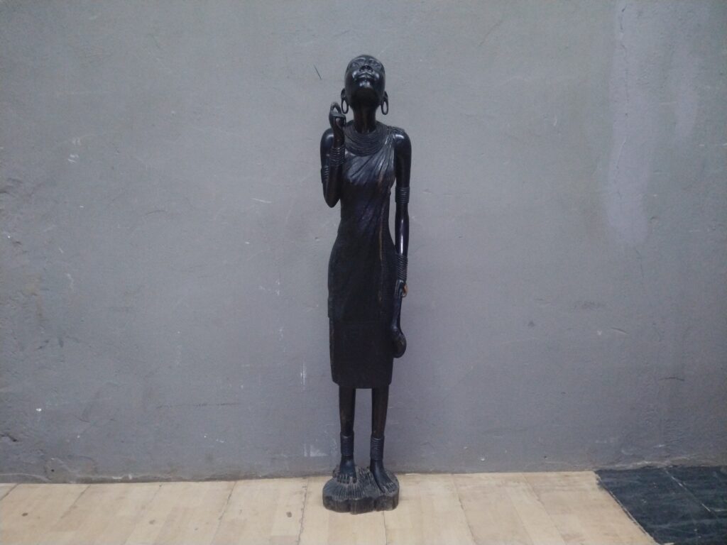 Tall Black Decorative Standing Figure, 108 cm ()