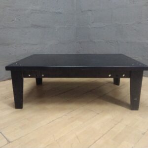 Black Rectangular Low Coffee Table with Decorative Rivets