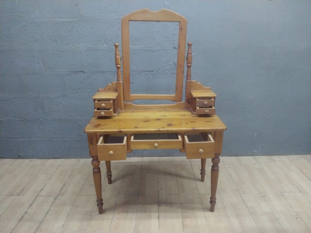 Wooden Dressing / Vanity Table with Mirror Frame and Multiple Drawers