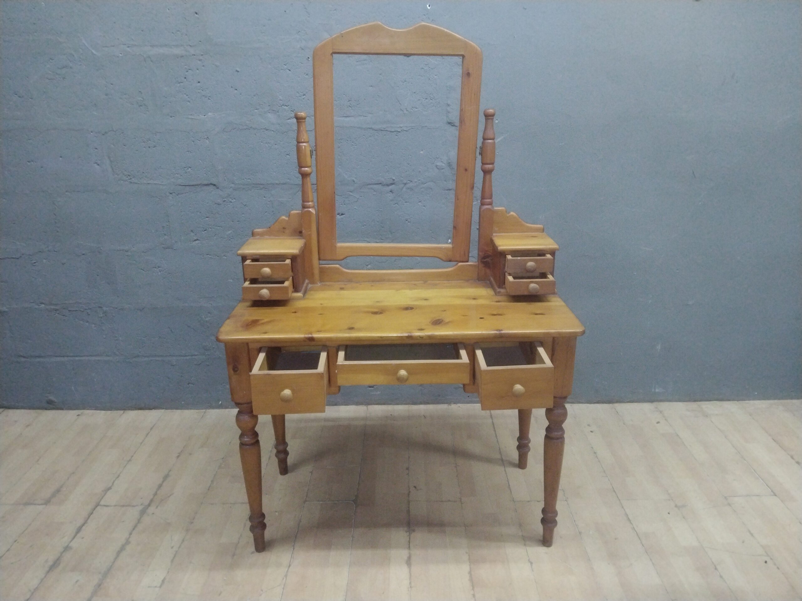 Wooden Dressing / Vanity Table with Mirror Frame and Multiple Drawers