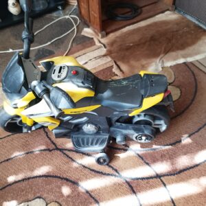 Yellow & Black Toddler Battery-Operated Ride-On Motorcycle (Plastic) - 1pc