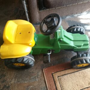 Green & Yellow Toddlers Ride-On Pedal Tractor — Single Child Tractor Toy