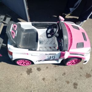 Pink & White Plastic Toddler Battery Ride-On Car (salvage/parts)