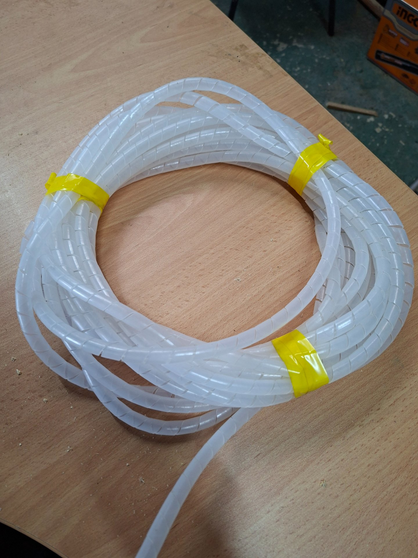 13m Express spiral cable sleeve — translucent spiral wrap (12mm internal) single continuous coil