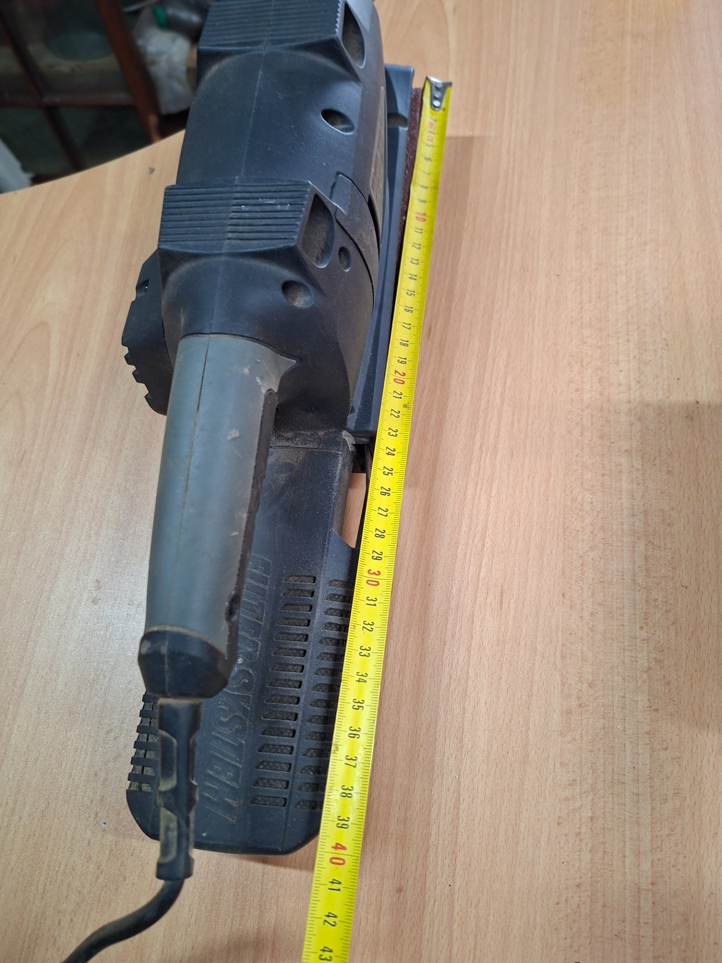 Used Electric Belt Sander (approx. 42 cm) + Red Palm Sander — Tested & Working