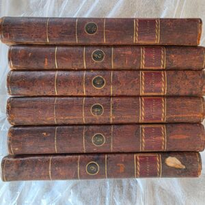 Set of 6 Antique 1794 Plutarch's Lives, Langhorne Translation – Complete, Leather Bound