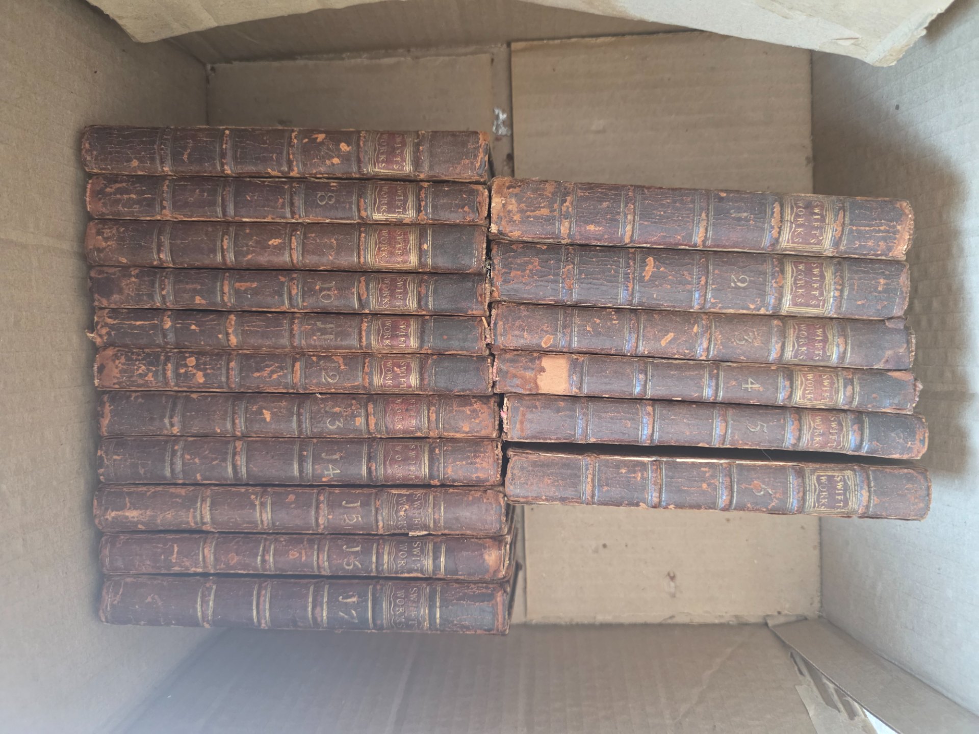 Complete 17-Volume Antique Set: The Works of Dr. Jonathan Swift (1766, Leather Bound, London Edition)