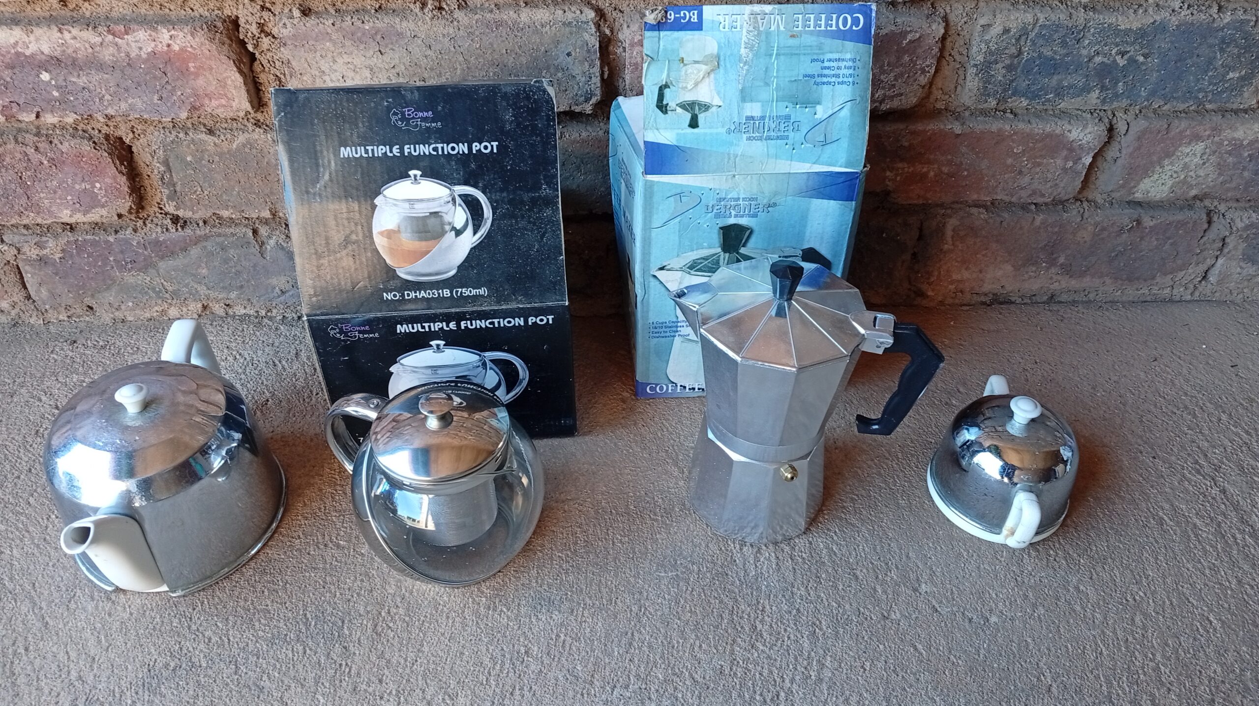 Bundle of 4 Assorted Coffee & Tea Pots with Accessories