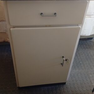 Freestanding Kitchen Cabinet with Drawer & Lower Door, Laminated Top