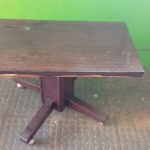 Rectangular Wooden Coffee Table on Caster Wheels, Well Used (50×40×50cm)