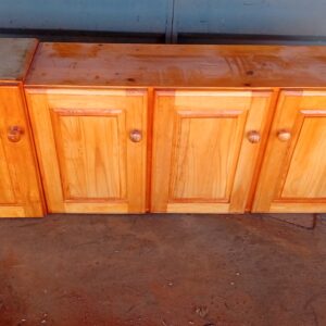 Four-Door Wooden Sideboard / Cabinet, 2m Long — Raised-Panel Doors