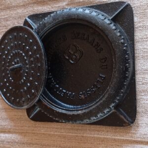 Vintage cast iron simmer ring with removable insert — single item
