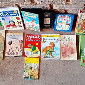 Lot of Various Used Children's Books & VHS Cassette(s) — 13 items