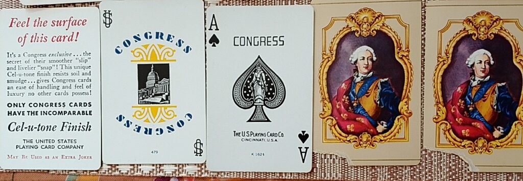 Two Vintage CONGRESS Themed Boxed Playing Card Sets (King & Farming)