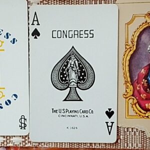 Two Vintage CONGRESS Themed Boxed Playing Card Sets (King & Farming)