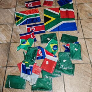 Mixed Lot of 16 Small Handheld National Flags with Plastic Sticks