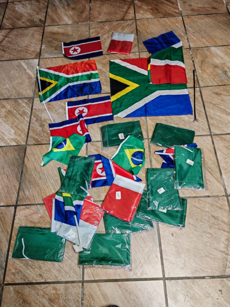Mixed Lot of 16 Small Handheld National Flags with Plastic Sticks