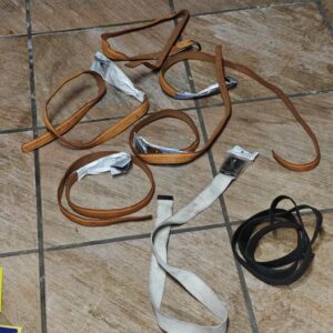 Lot of 7 Children's Belts — Assorted Tan, White & Black, Used