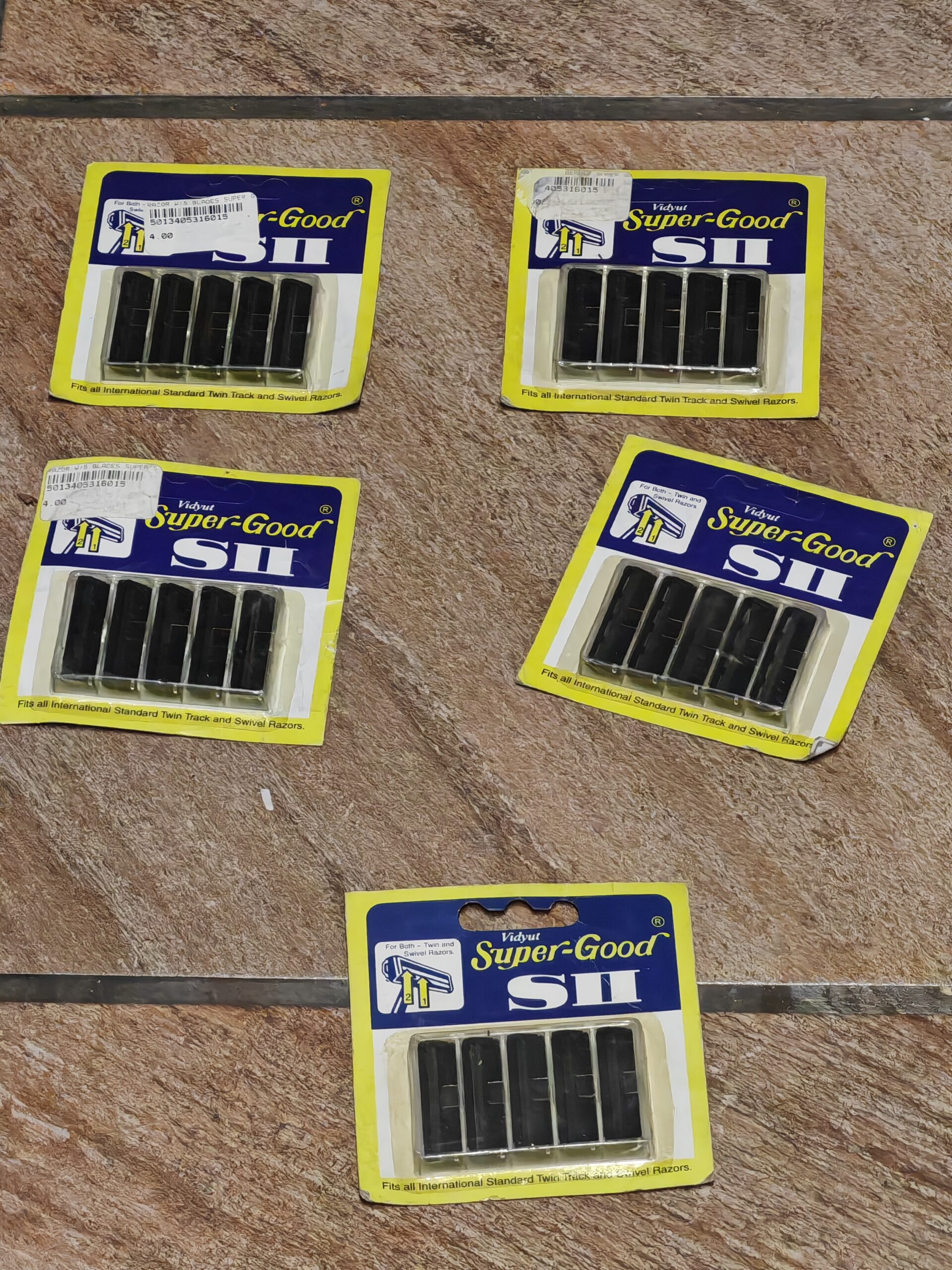 Lot of 5 Sealed Shaving Blade Packs (Super-Good SII)