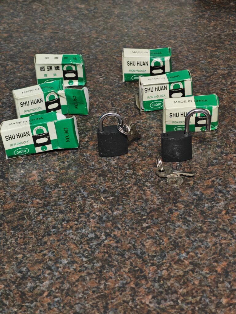 Lot of SHU HUAN Iron Padlocks with Keys and Retail Boxes (25mm )