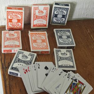 Bundle of ~8 Plastic-Coated Playing Card Decks (Mixed Red/Black Boxes)