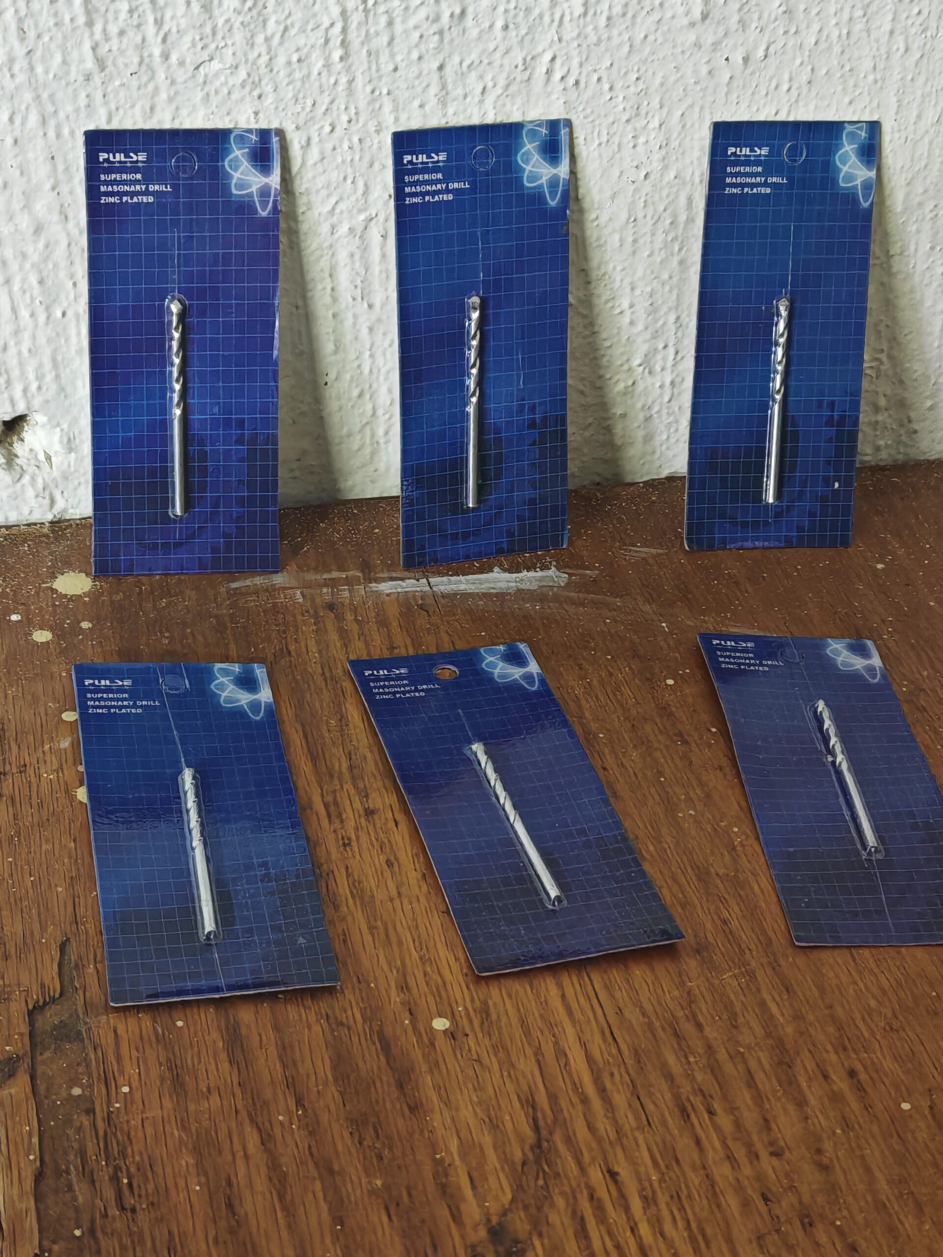 Pack of 6 x 3mm Masonry Drill Bits on Retail Cards (Pulse)