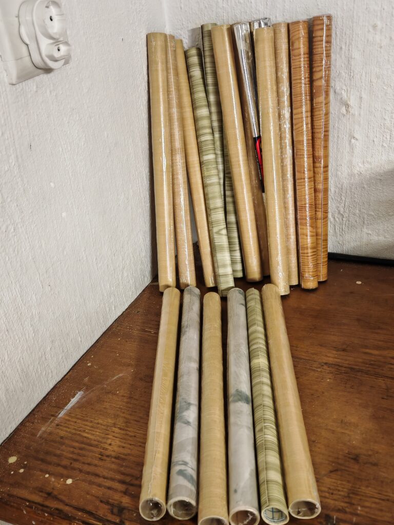 Bundle of 17 Adhesive Contact Paper Rolls – Various Patterns
