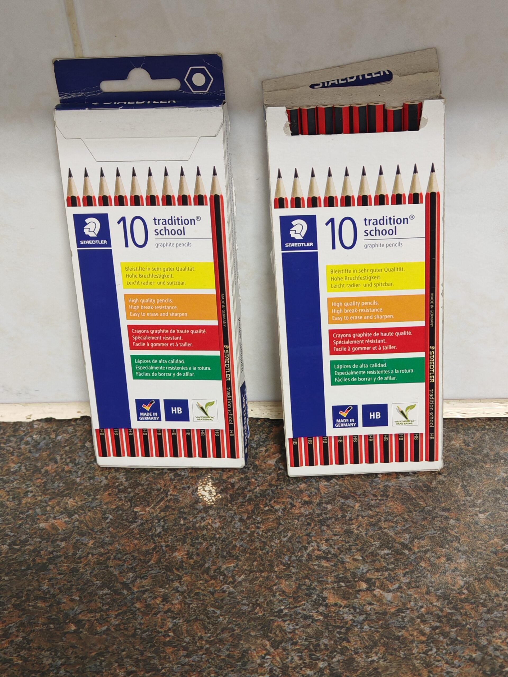 Two Staedtler Tradition School HB Graphite Pencil Boxes (cardboard packaging)