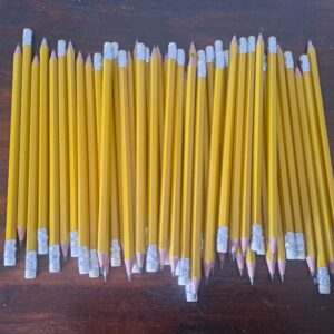 Bundle of 45 Yellow Pencils with Erasers & Ferrules
