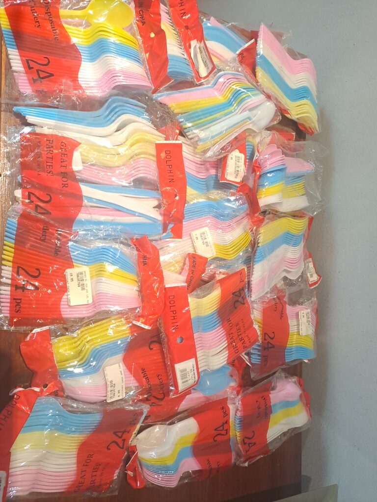 Lot of Sealed Pastel Plastic Disposable Cutlery Packs (DOLPHIN) — 24pcs/pack