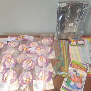 Mixed Party Supplies Bundle with Straws, Cake Picks & Number '1' Toppers (Lot)