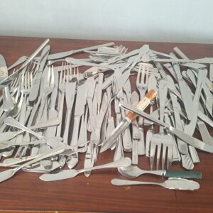 Lot of approx. 60–80 Assorted Metal Cutlery — Mixed Knives, Forks & Spoons