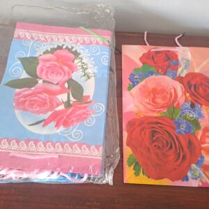 Lot of 20 Floral Gift Bags — Mixed Blue & Pink Designs