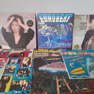 Mixed lot of vinyl records — assorted album cover sleeves (8 visible)