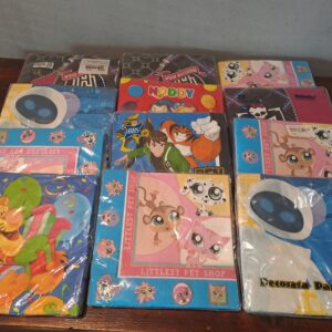 Bundle of 12 Kids' Party Napkin Packs – Assorted Cartoon Designs, Sealed