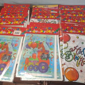 Lot of Party Plastic Tablecloths & Goodie/Party Favor Packs (approx. 18 packs)
