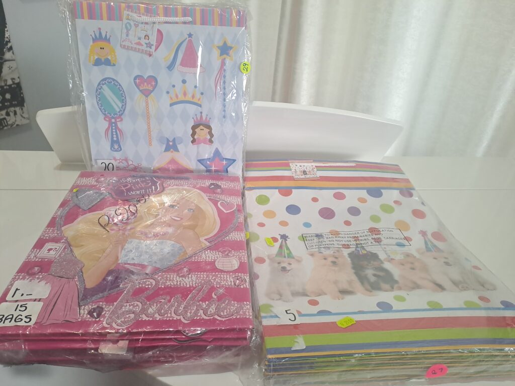 50 Children’s Gift Bags — Bulk Lot, Multiple Designs, Shrink-Wrapped Packs
