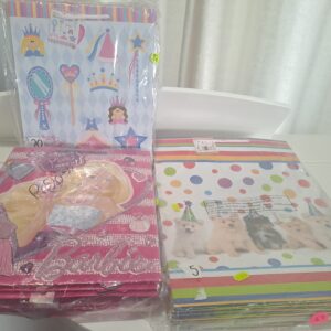 50 Children's Gift Bags — Bulk Lot, Multiple Designs, Shrink-Wrapped Packs