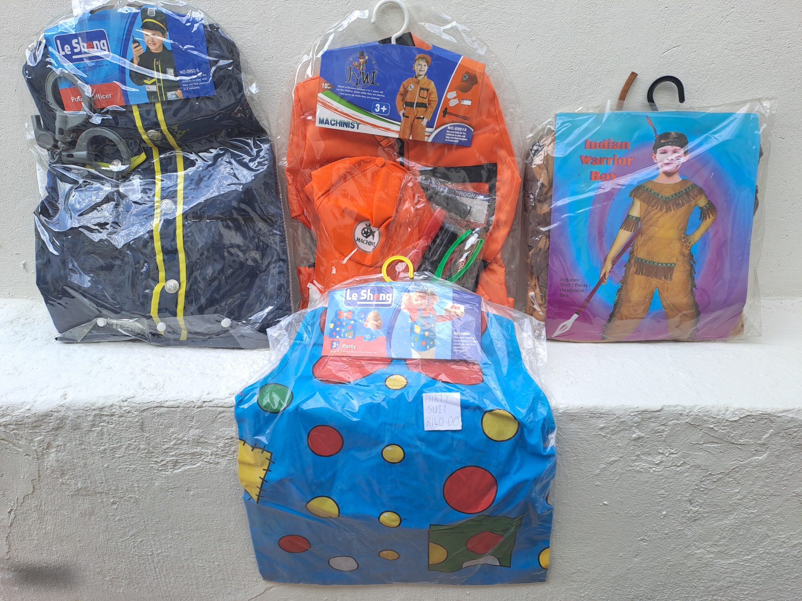 Lot of 4 Kids Party / Dress-Up Costumes – Sealed Retail Packaging, Assorted