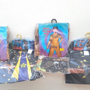 Lot of 5 Packaged Children's Dress-Up Costumes (Witch, Pirate, 'Indian Warrior Boy')