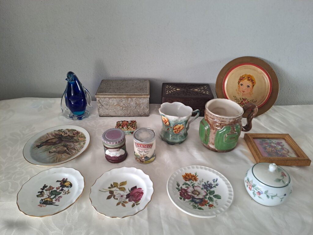 Bulk Lot: Decorative Ceramics, Glass Penguin, Trinket Boxes & Collectibles (14 Pieces, Duchess, Noritake, Weatherby)