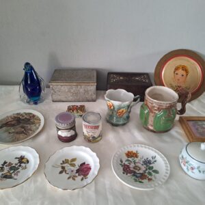 Bulk Lot: Decorative Ceramics, Glass Penguin, Trinket Boxes & Collectibles (14 Pieces, Duchess, Noritake, Weatherby)