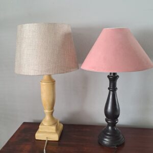 Pair of Working Table Lamps – Mixed Base Colours, 53cm Tall