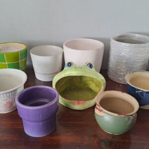 Bulk Lot of 11 Assorted Ceramic and Pottery Plant Pots – Mixed Sizes & Styles