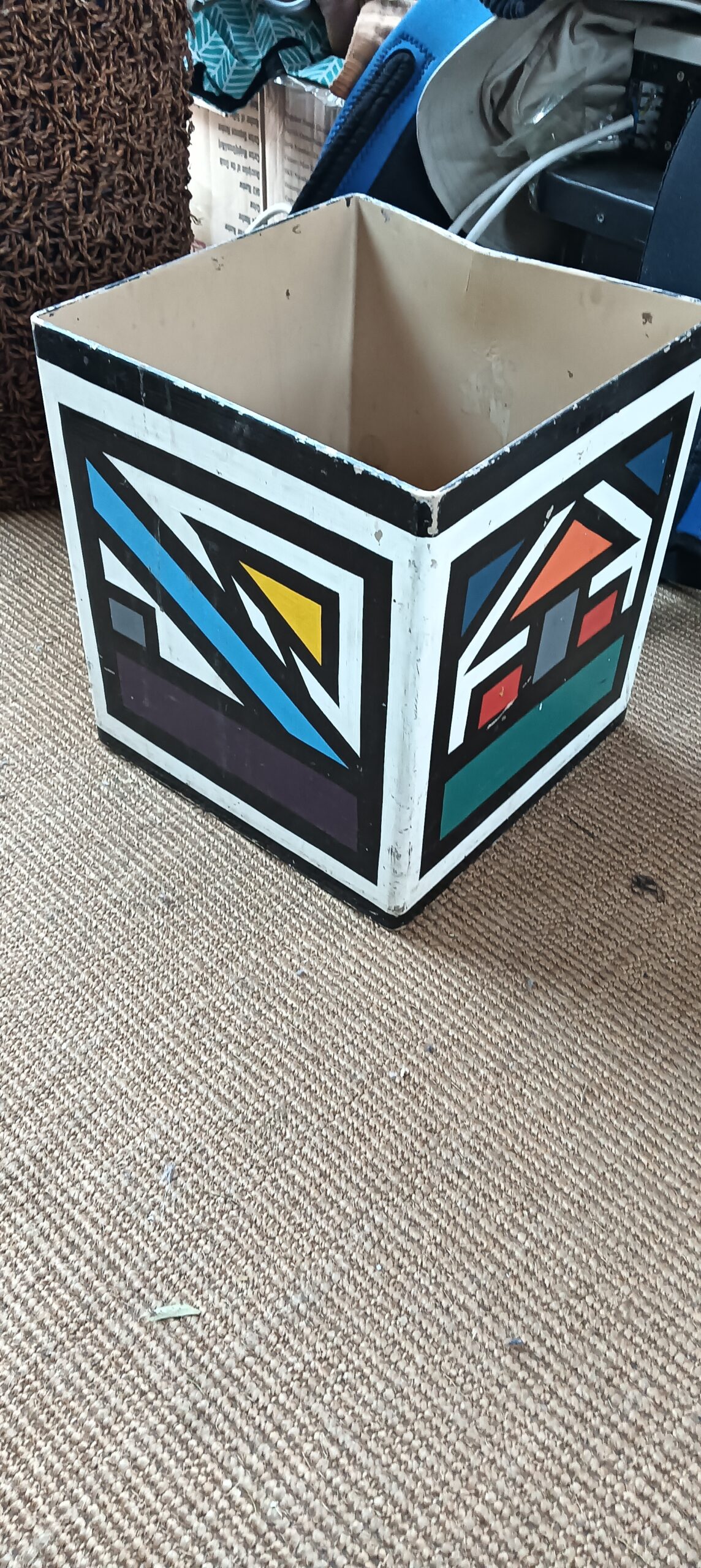 Decorative Painted Open-Top Box / African Art Decor (seller description)
