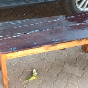 Solid-appearance Wooden Bench / Medium Coffee Table — 94 x 36 x 44 cm