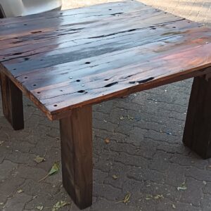 Large Solid-Wood Sleeper Coffee Table — Heavy, Indoor or Outdoor Use
