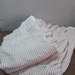 Striped Light Curtain with Pleated Header — Single Standard-Size Panel