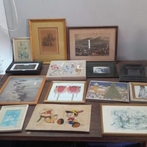 Mixed Lot of 14 Framed Pictures & Artworks — Various Sizes